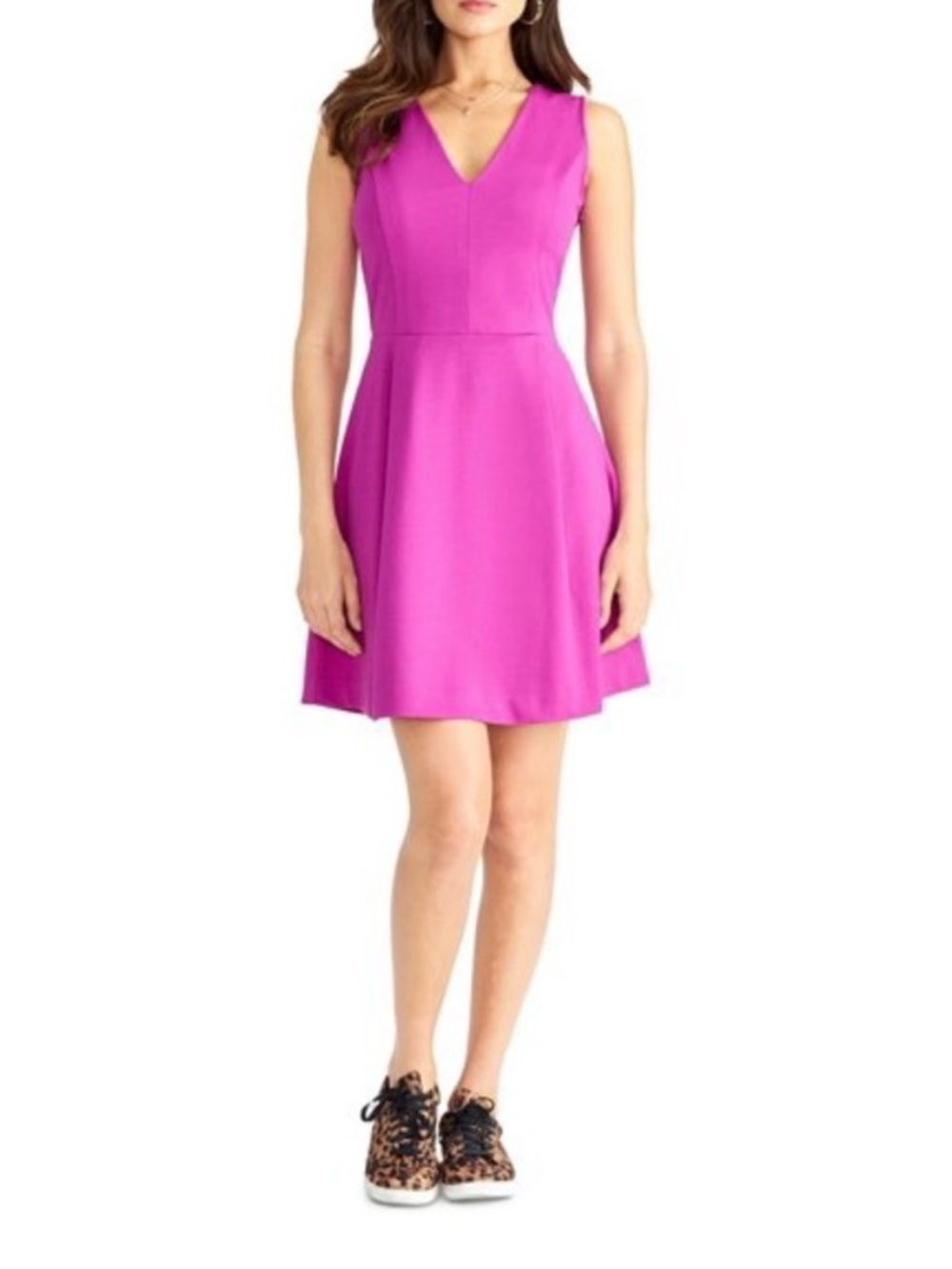 RACHEL ROY Women’s V-Neck Fit & Flare Dress in Plum Passion NWT L